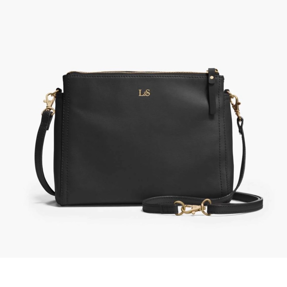 Lo & Sons the Pearl black Nappa leather crossbody bag